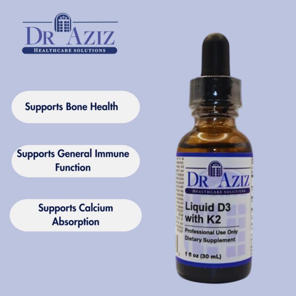 Version 1.0.0 Gotas de Vitamina D3 y K2 Dr Aziz apoyo salud ósea