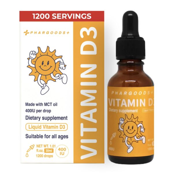 Gotas vitamina D3 PHARGOODS+ para bebés 30ml botella frontal