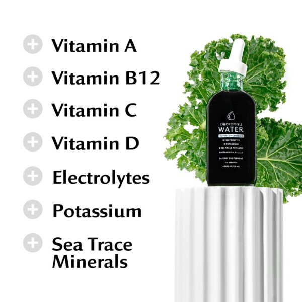 Gotero de gotas de clorofila líquida verde