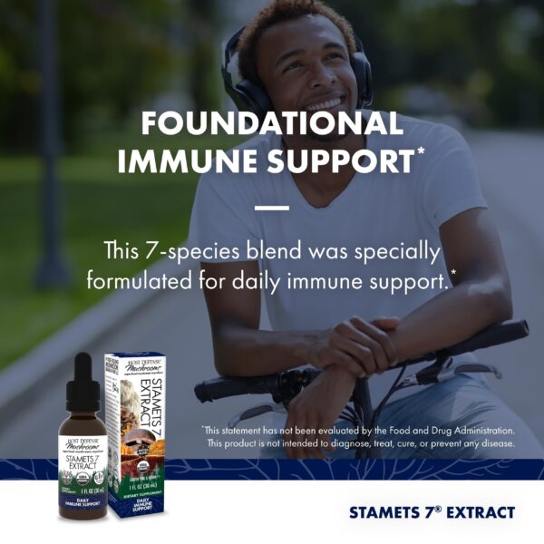 Gotero llenado de suplemento Stamets 7 hongos para tomar diario