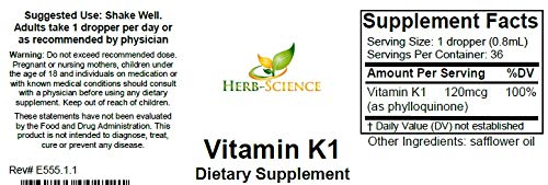 Version 1.0.0 Gotero para suplementar vitamina K1 Herb-Science líquida