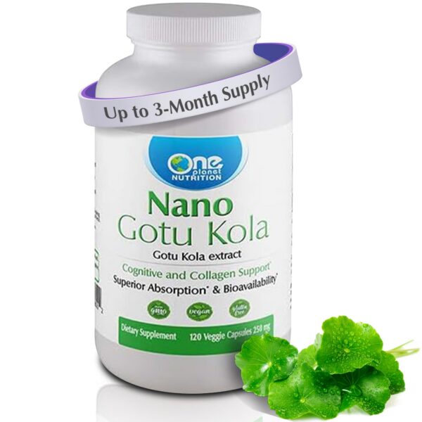 gotu kola nano 250 mg cápsulas veganas one planet nutrition