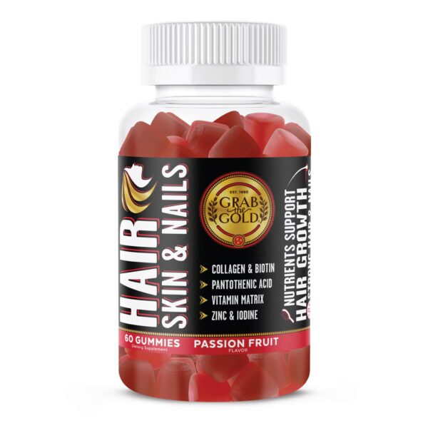 Grab The Gold gomitas vitaminas para cabello piel y uñas sabor maracuyá