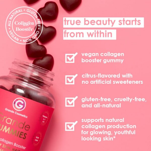 Version 1.0.0 Etiqueta frontal del producto Grande Cosmetics gomitas veganas de colágeno