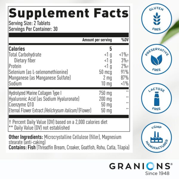 Tabletas de colágeno marino tipo I