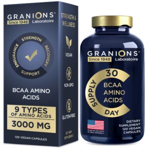 Frasco de Granions Essential Amino Acids - vista frontal