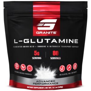 Version 1.0.0 Granite Supplements L-glutamina polvo etiqueta