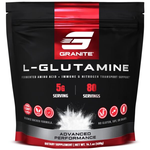 Granite Supplements L-glutamina polvo etiqueta
