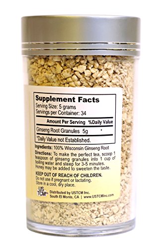 Gránulos de ginseng cultivado en Wisconsin USTCM 6oz