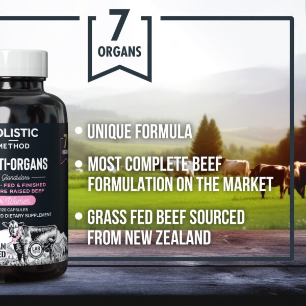 Version 1.0.0 Frasco de cápsulas del suplemento de órganos de res