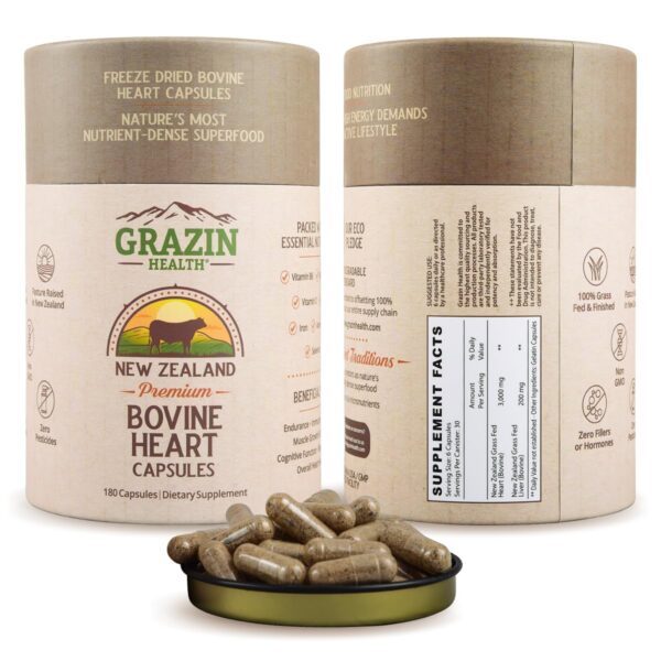 Frente de GRAZIN HEALTH cápsulas corazón hígado