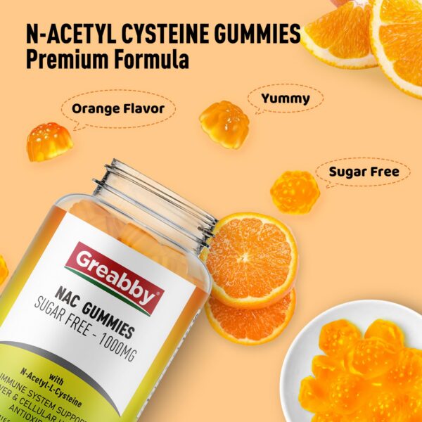 Etiqueta nutricional de GREABBY NAC Gummies