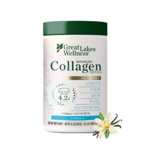 Frente del envase Great Lakes Wellness Keto Boost con vainilla