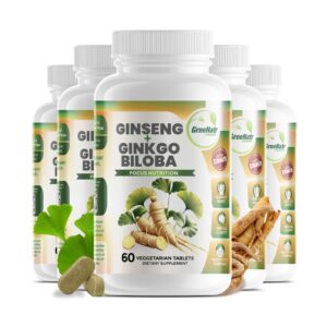 GreeNatr suplemento de Ginkgo Biloba y Ginseng Rojo en tabletas