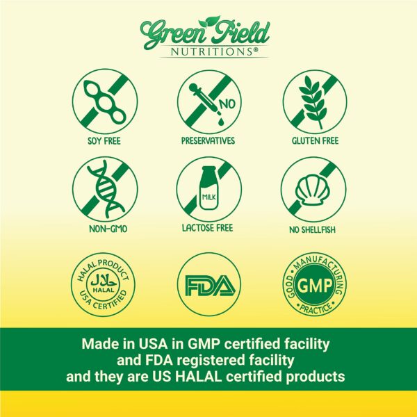 GREEN FIELD NUTRITIONS Certificaciones Halal en empaque