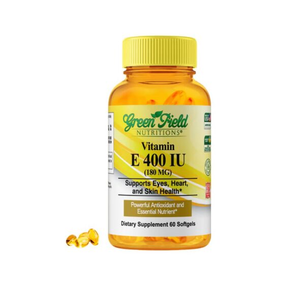 GREEN FIELD NUTRITIONS Vitamina E softgels frontal