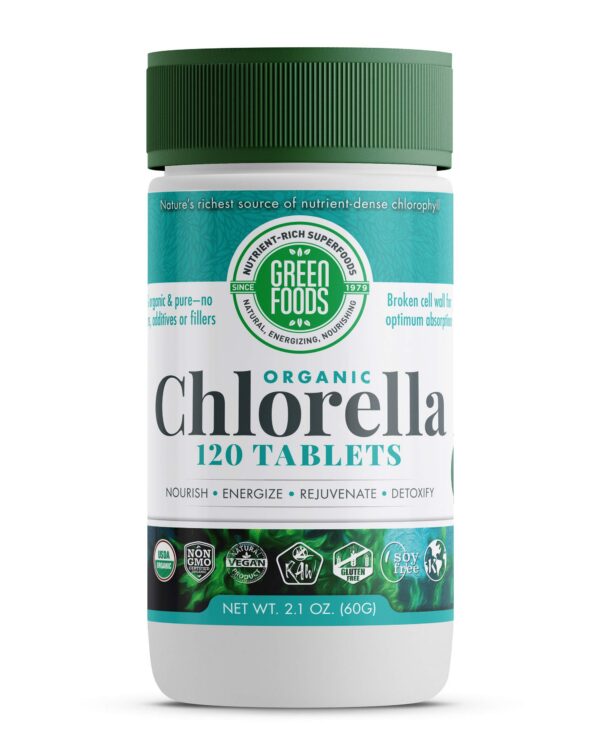 Green Foods chlorella orgánica 500 mg 120 cápsulas
