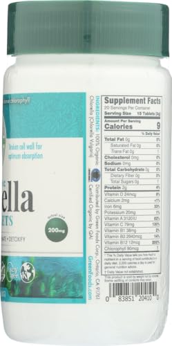 Version 1.0.0 Green Foods Chlorella suplemento natural 300 cápsulas