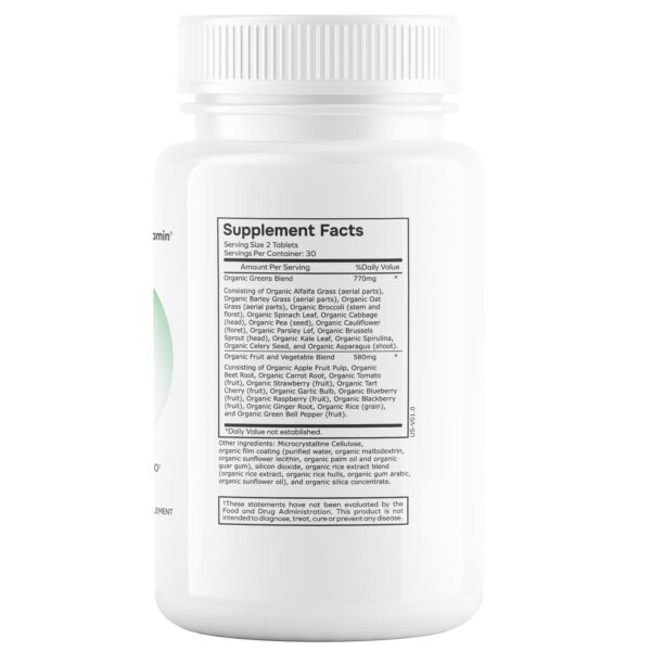 Vista completa frasco Green Fuel Multivitamínico Metilado