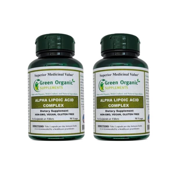 Frente del frasco con complemento de ácido alfa-lipoico