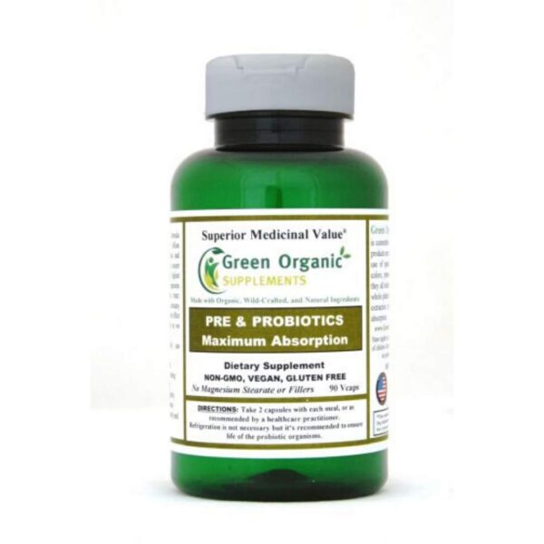 Green Organic Supplements probióticos y prebióticos paquete único
