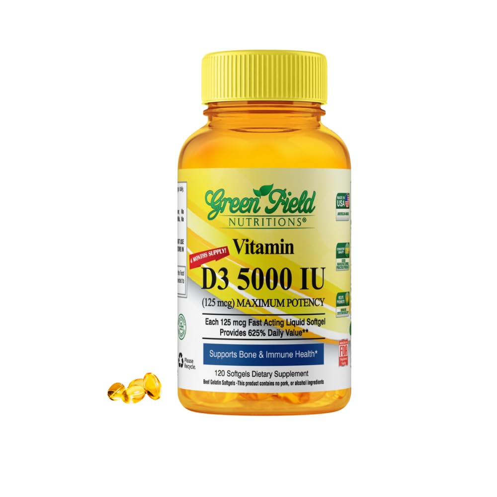 Greenfield Nutritions Vitamin D3, 5000 IU