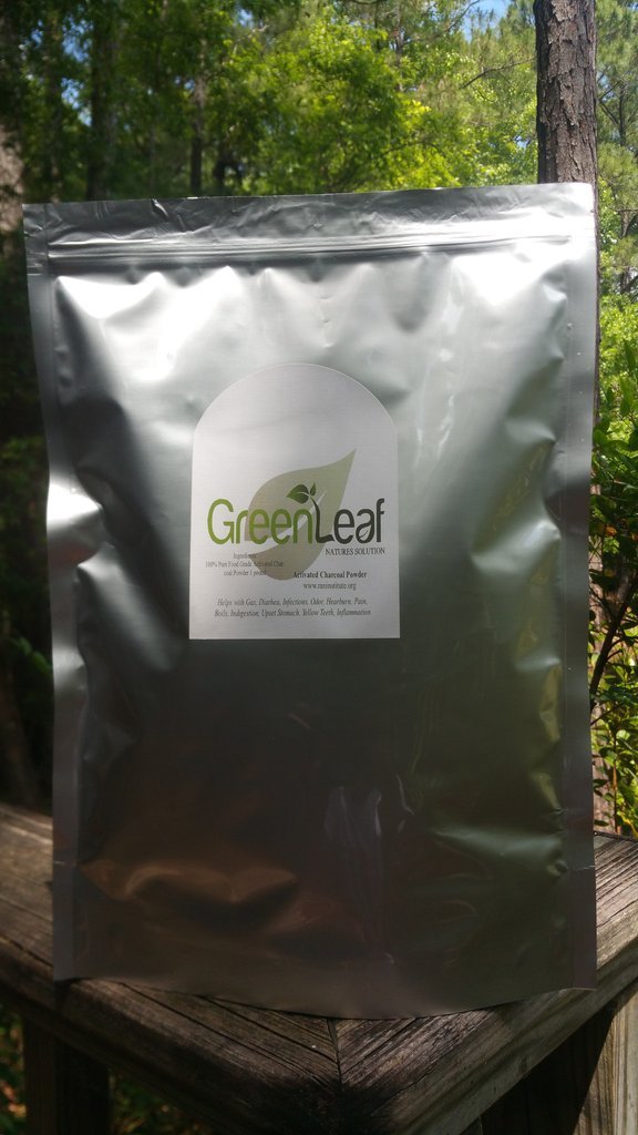Bolsa resellable GreenLeaf carbón activado polvo natural