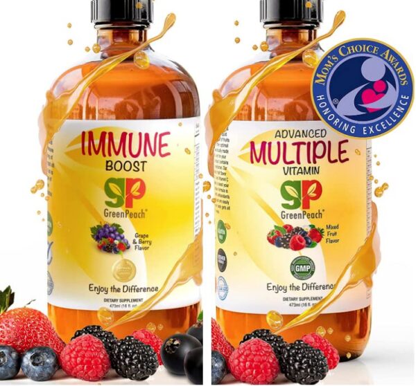 Version 1.0.0 GreenPeach jarabe multivitaminico infantil saúco orgánico botella