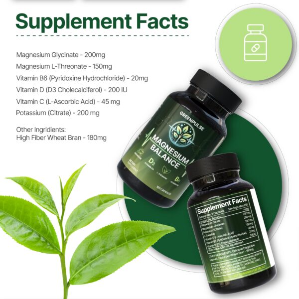 Frasco Magnesium Balance con etiqueta