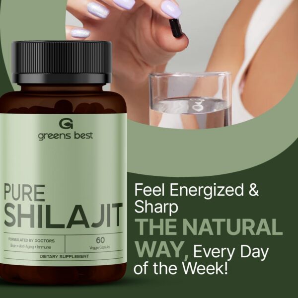 Version 1.0.0 Vista lateral del envase cápsulas Shilajit Himalaya Green's Best