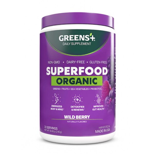 Greens+ Wild Berry Superfood polvo frente