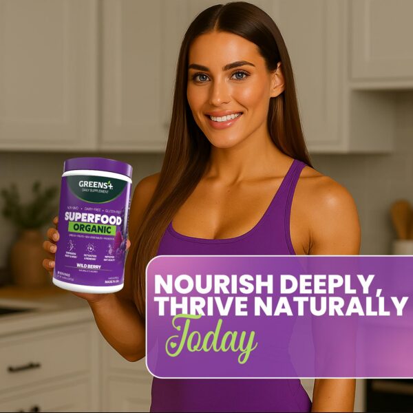 Etiqueta de Greens+ Wild Berry