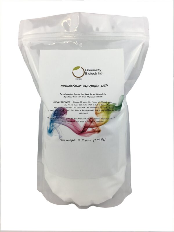 envase frontal cloruro de magnesio USP polvo