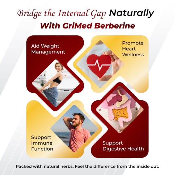 Suplemento GriMed Berberina cápsulas vista lateral
