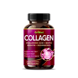 Frasco de GriMed Colágeno con etiqueta detallada