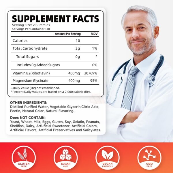 Etiqueta de gomitas B2 GrnLife riboflavina