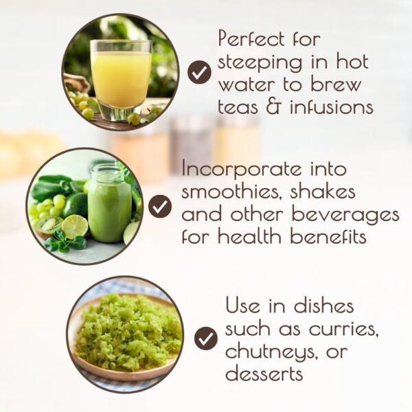 Grosella India seca Darsa Organics para nutrición diaria