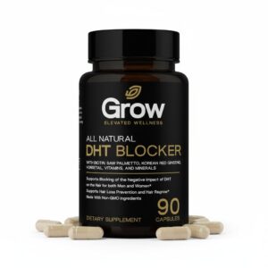 Frasco Grow Vitamin DHT Blocker con etiqueta
