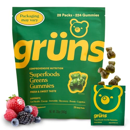 Paquete de gominolas Grüns Superfood Greens con 20+ vitaminas