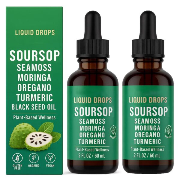 Etiqueta frontal Guanábana Drops 10 en 1