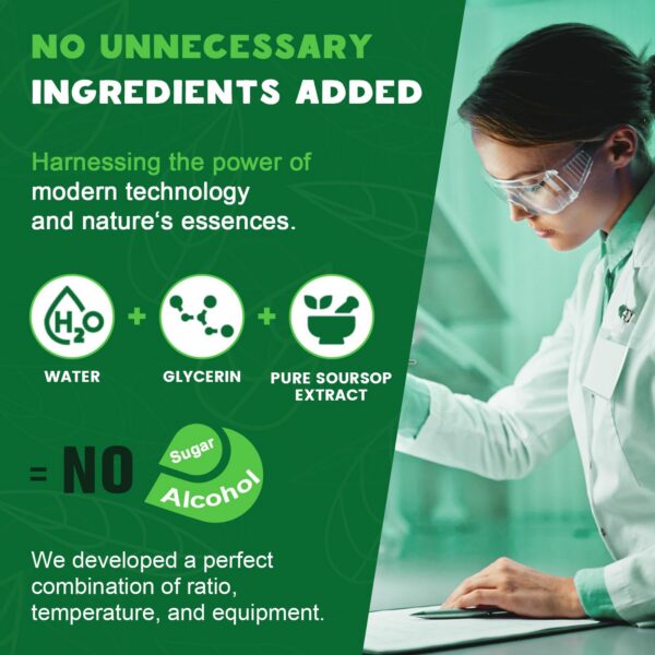 Version 1.0.0 Botella con gotas líquidas de graviola orgánica para inmunidad