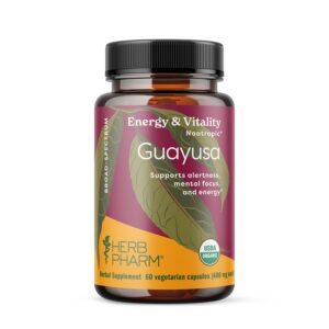 Cápsulas nootrópicas Guayusa Herb Pharm enfoque energía