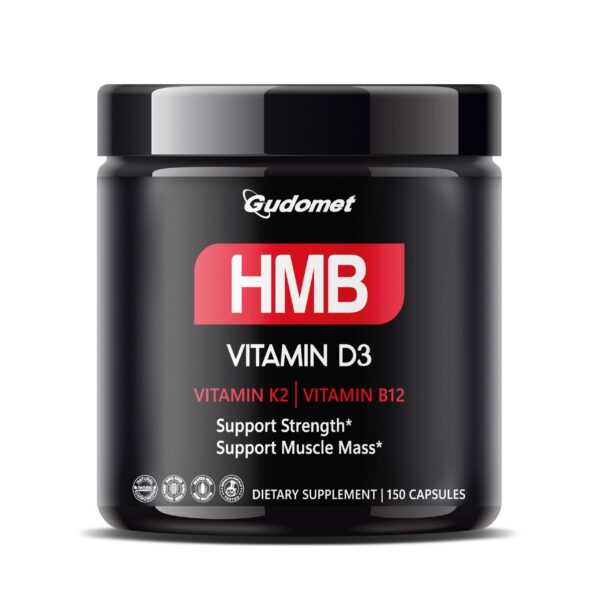 Version 1.0.0 Frente de la etiqueta de Gudomet HMB con D3 K2 B12