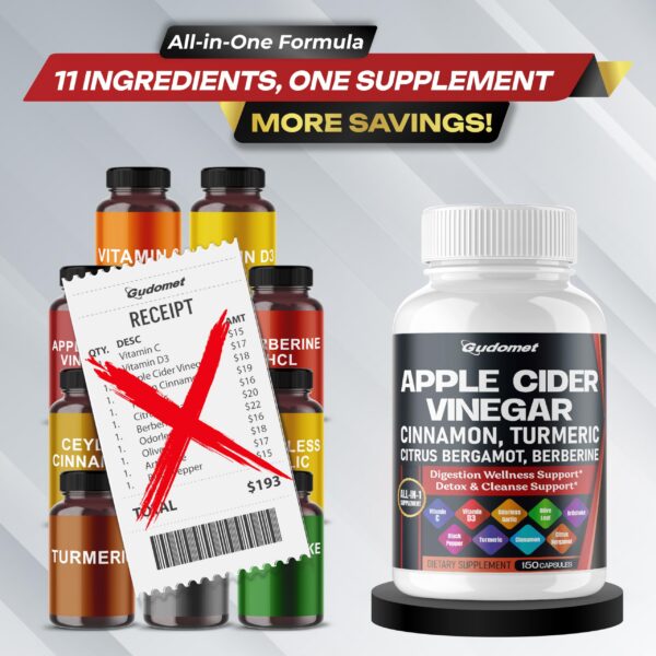 GUDOMET suplemento vinagre sidra manzana para bienestar