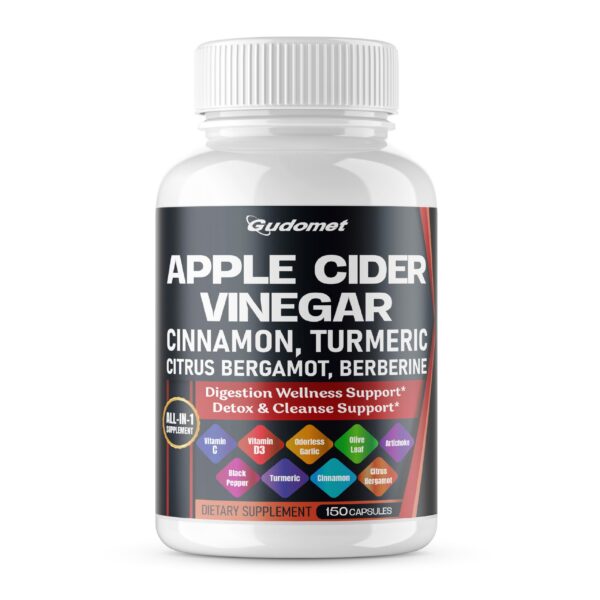 Version 1.0.0 GUDOMET vinagre de sidra de manzana suplemento 150 cápsulas botella