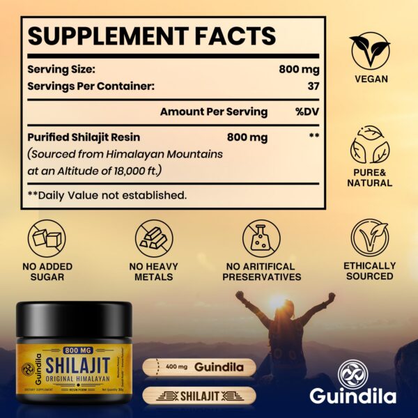 Etiqueta frontal Guindila Shilajit