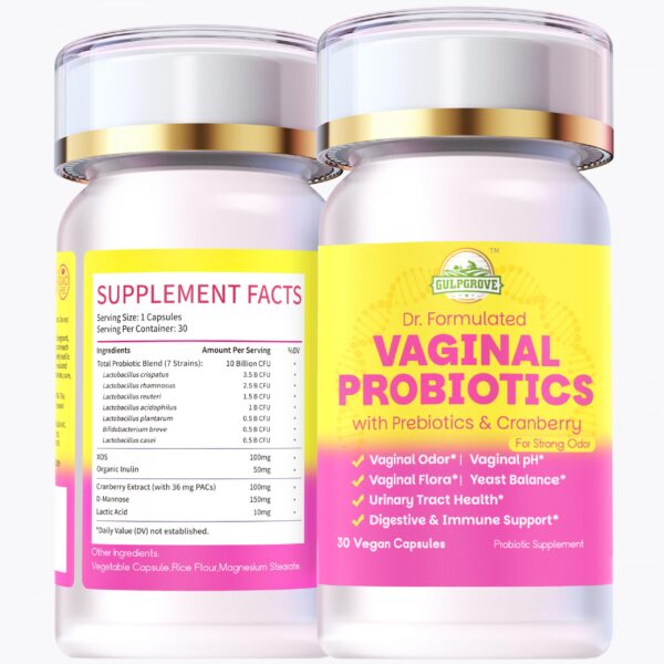 Frente del frasco GulpGrove Probióticos Vaginales
