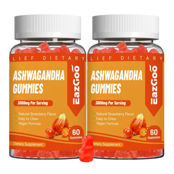 Gummies Ashwagandha EAZGOO sabor berry mixto, 120 unidades, paquete doble
