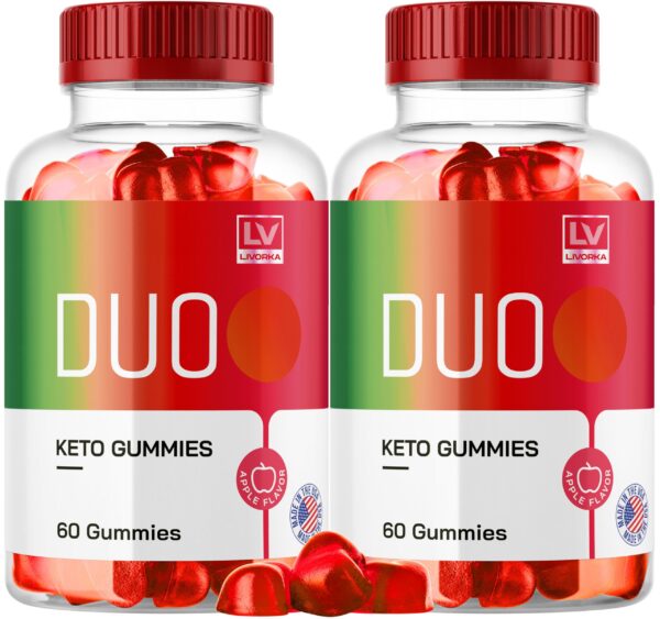 Gummies duo keto acv paquete 2 botella frontal