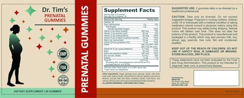Gummies multivitamínicos prenatales Dr Tim para madres y bebés